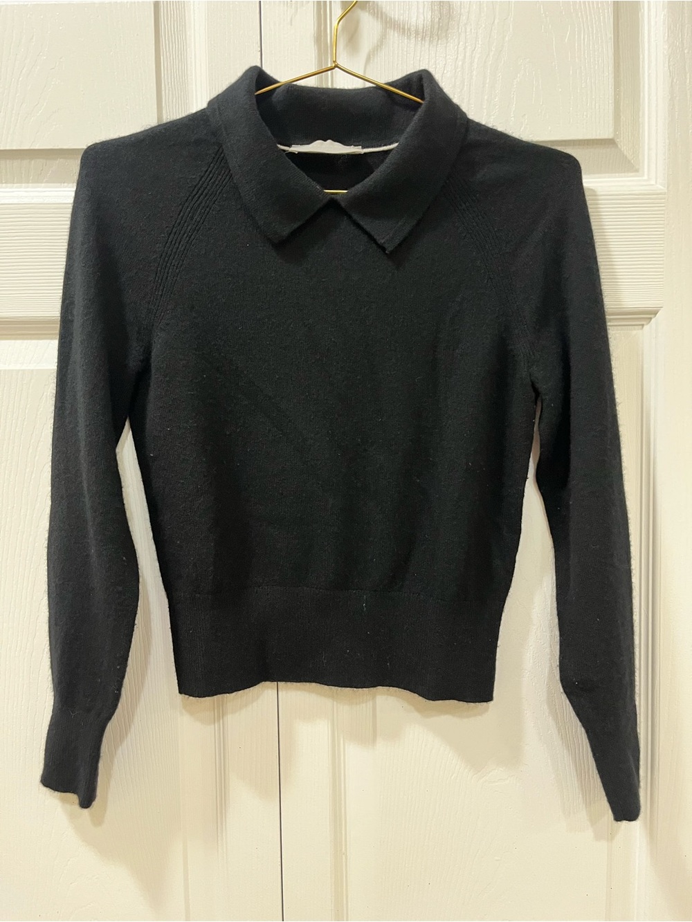Everlane cashmere Peter Pan collared polo sweater size XXS.